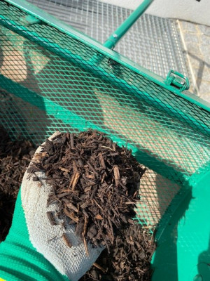 Résidu de compost après l'utilisation du rouleau